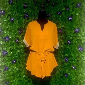 Mustard Button-Down Women's Top